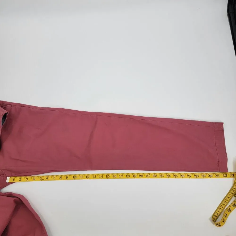 Banana Republic Emerson Chino Men's Pants 33x34 Red Straight Leg Casual Cotton